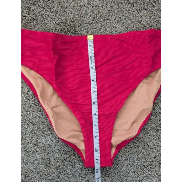 J.Crew Ribbed High-Rise Classic Cheeky Bikini Bottom Hot Pink SZ XXL NWT - Picture 11 of 14